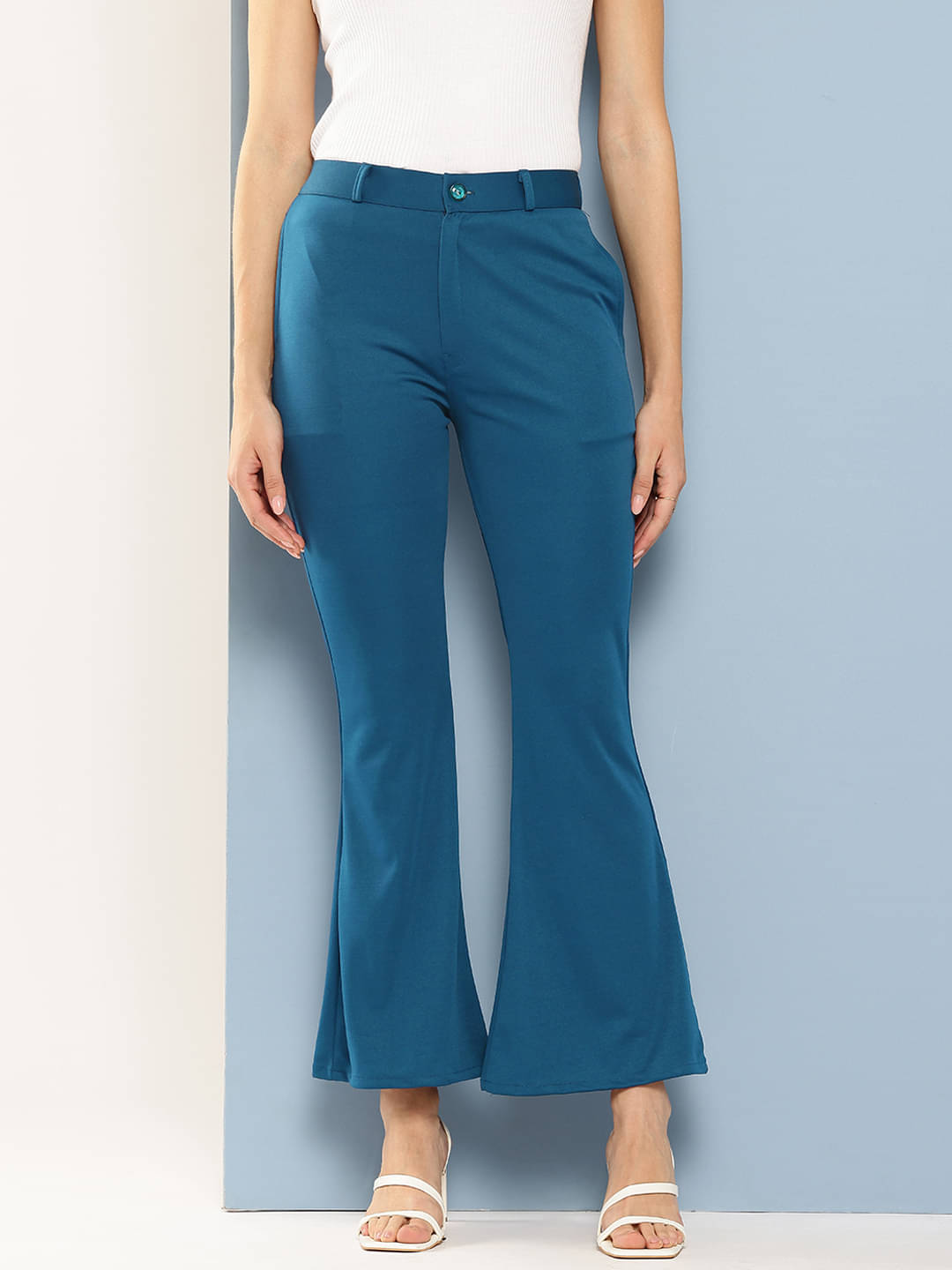     			Aarika Pack of 1 Polyester Straight Women's Casual Pants ( Blue )