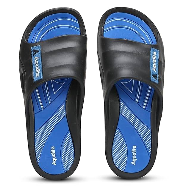     			Aqualite Black Men's Slide Flip Flop