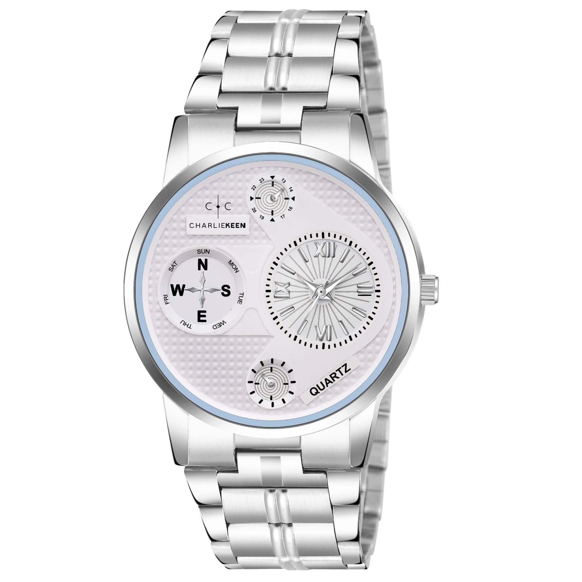 CHARLIEKEEN Silver Stainless Steel Analog Men's Watch