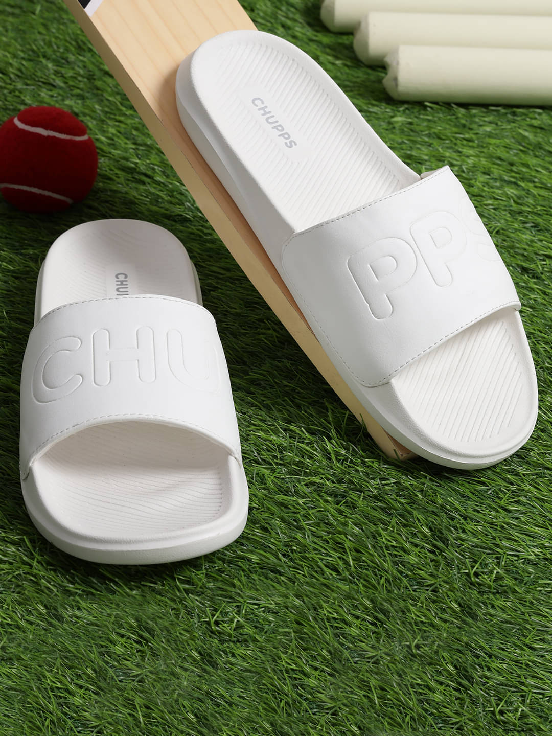     			CHUPPS White Men's Slide Flip Flop