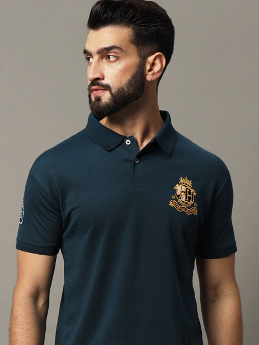 COCOSOUL Men Cotton Blend Regular Fit Solid Polo T Shirt ( Dark Green )     			COCOSOUL Men Cotton Blend Regular Fit Solid Polo T Shirt ( Dark Green )