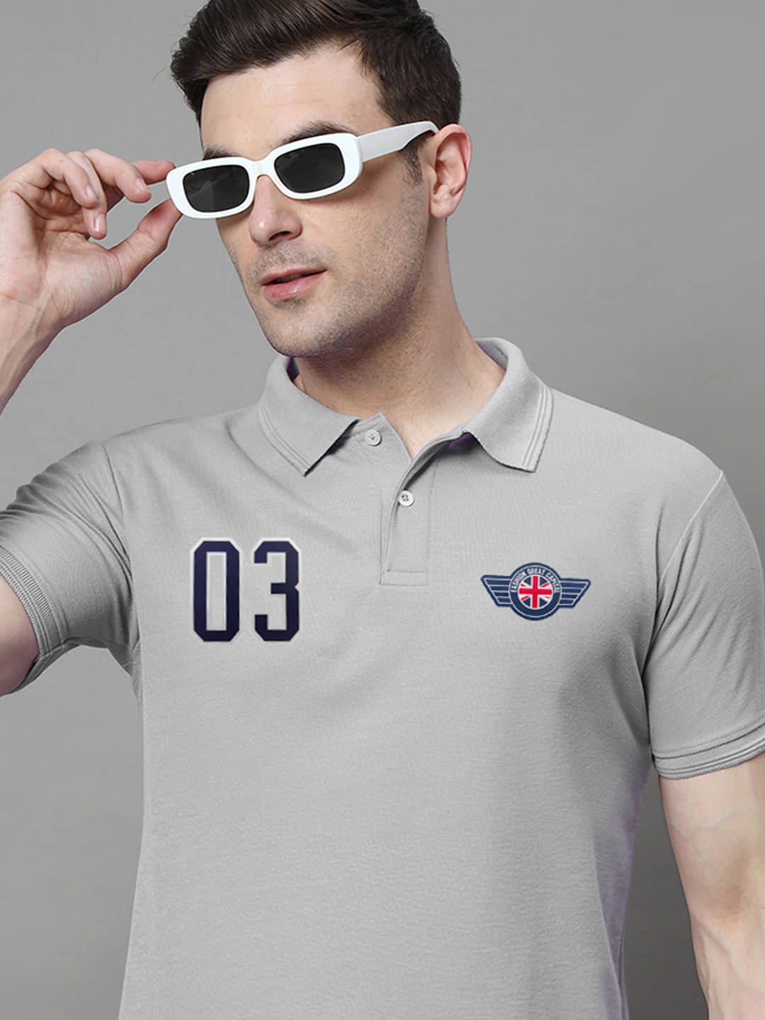 COCOSOUL Men Cotton Blend Regular Fit Solid Polo T Shirt ( Grey ) COCOSOUL Men Cotton Blend Regular Fit Solid Polo T Shirt ( Grey )