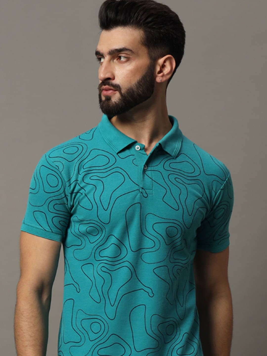     			COCOSOUL Men Cotton Blend Regular Fit Printed Polo T Shirt ( Green )