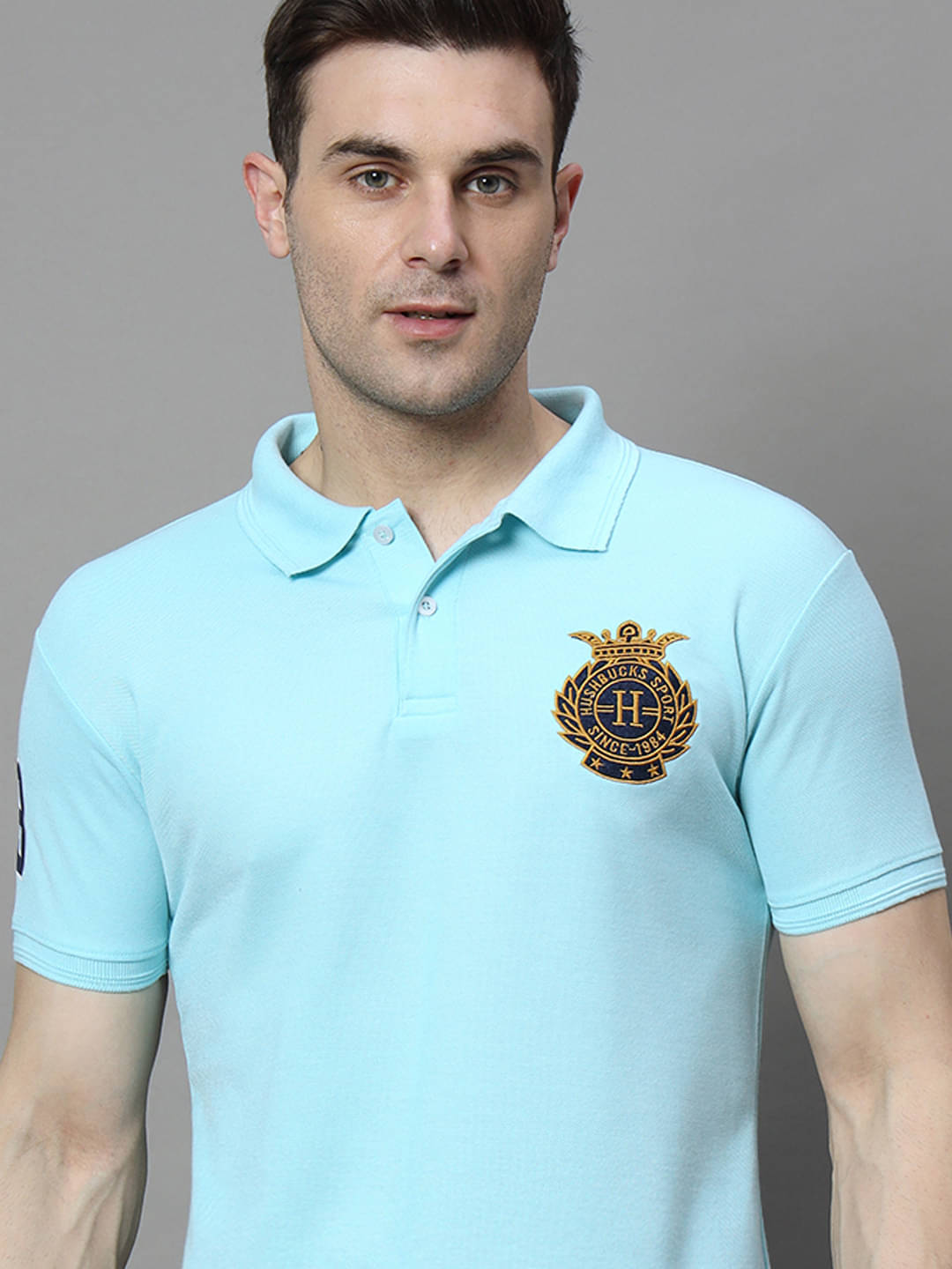    			COCOSOUL Men Cotton Blend Regular Fit Solid Polo T Shirt ( Aqua )