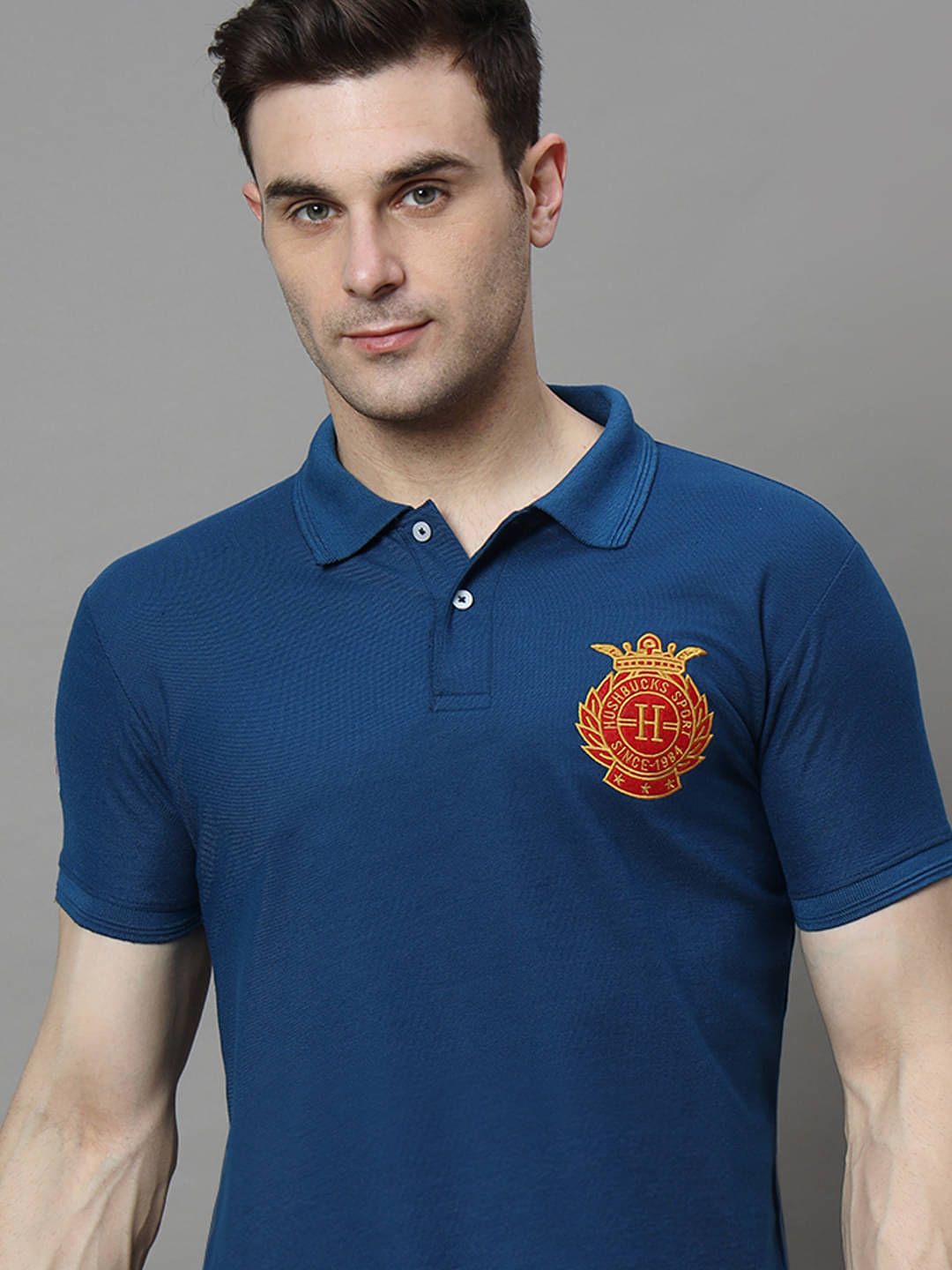 COCOSOUL Men Cotton Blend Regular Fit Solid Polo T Shirt ( Navy Blue ) COCOSOUL Men Cotton Blend Regular Fit Solid Polo T Shirt ( Navy Blue )