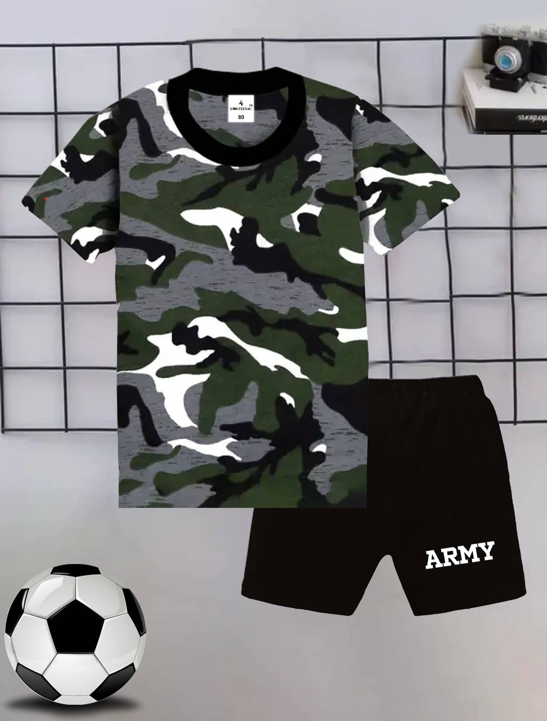     			COOLTEES4U Pack of 1 Unisex Cotton T-Shirt & Shorts Set ( Multicolor )