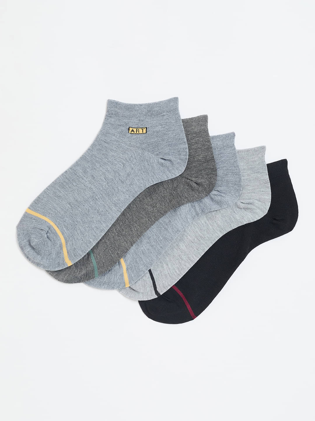 Camey Pack of 5 Men's Cotton Blend No Show Socks ( Multicolor 3 ) Camey Pack of 5 Men's Cotton Blend No Show Socks ( Multicolor 3 )