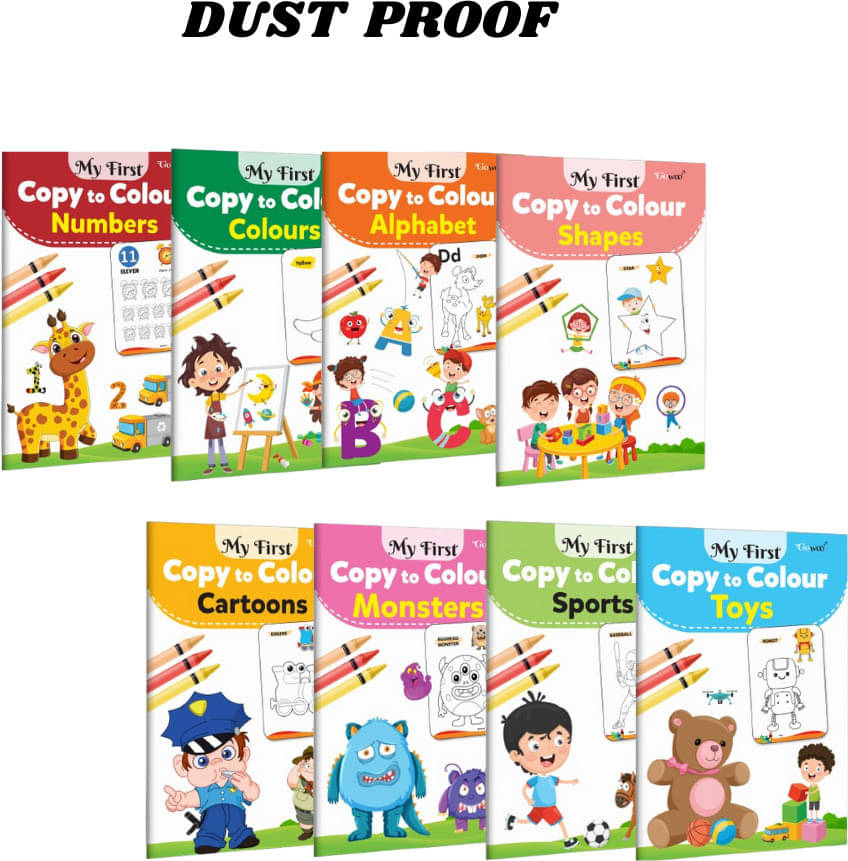     			Copy to Colour Book (8 Titles) for Kids | Numbers, Alphabet, Sports, Cartoons, etc. | 2 Water Magic Book + 2 Magic Doodle Pen | Car Theme & Alphabet Theme | Unlimited Fun with Drawing Combo Pack for Kids