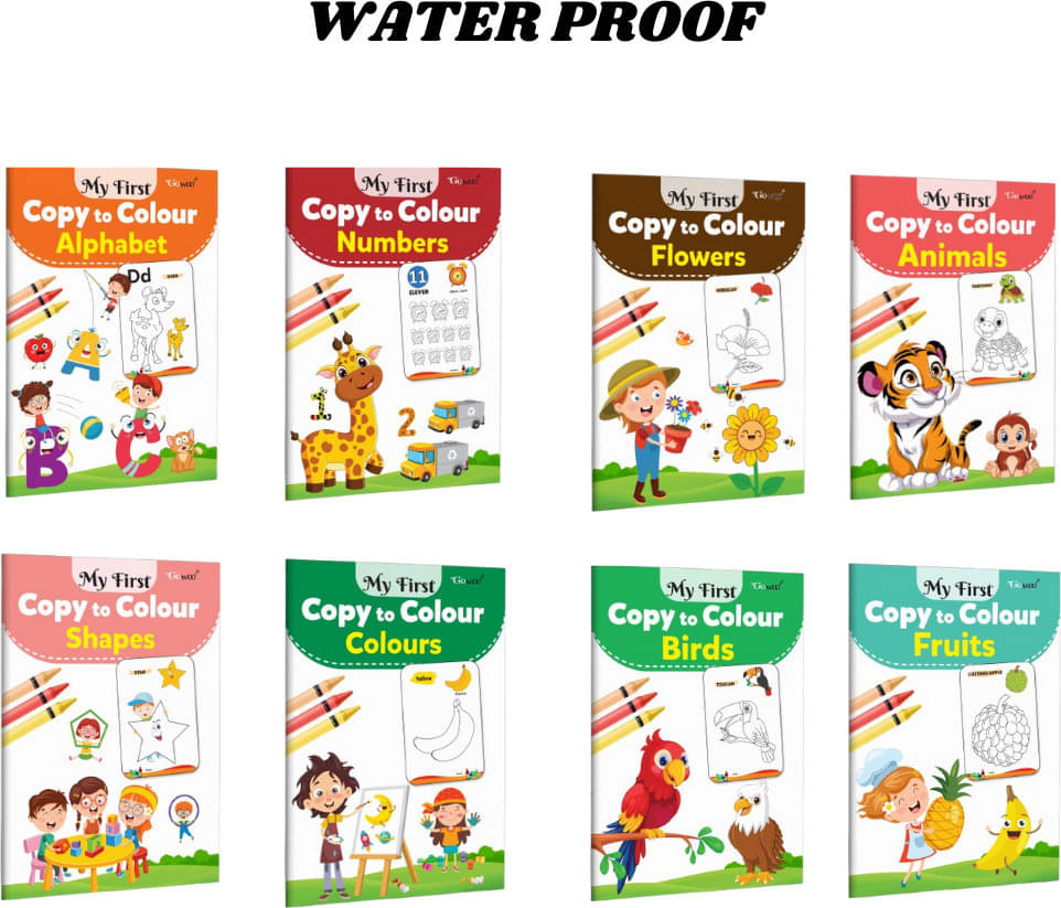 Copy to Colour Book (8 Titles) for Kids | Numbers, Alphabet, Fruits, Animals, etc. | 2 Water Magic Book + 1 Pen Each | Car Theme & Alphabet Theme | Unlimited Fun with Drawing Combo Pack for Kids Copy to Colour Book (8 Titles) for Kids | Numbers, Alphabet, Fruits, Animals, etc. | 2 Water Magic Book + 1 Pen Each | Car Theme & Alphabet Theme | Unlimited Fun with Drawing Combo Pack for Kids