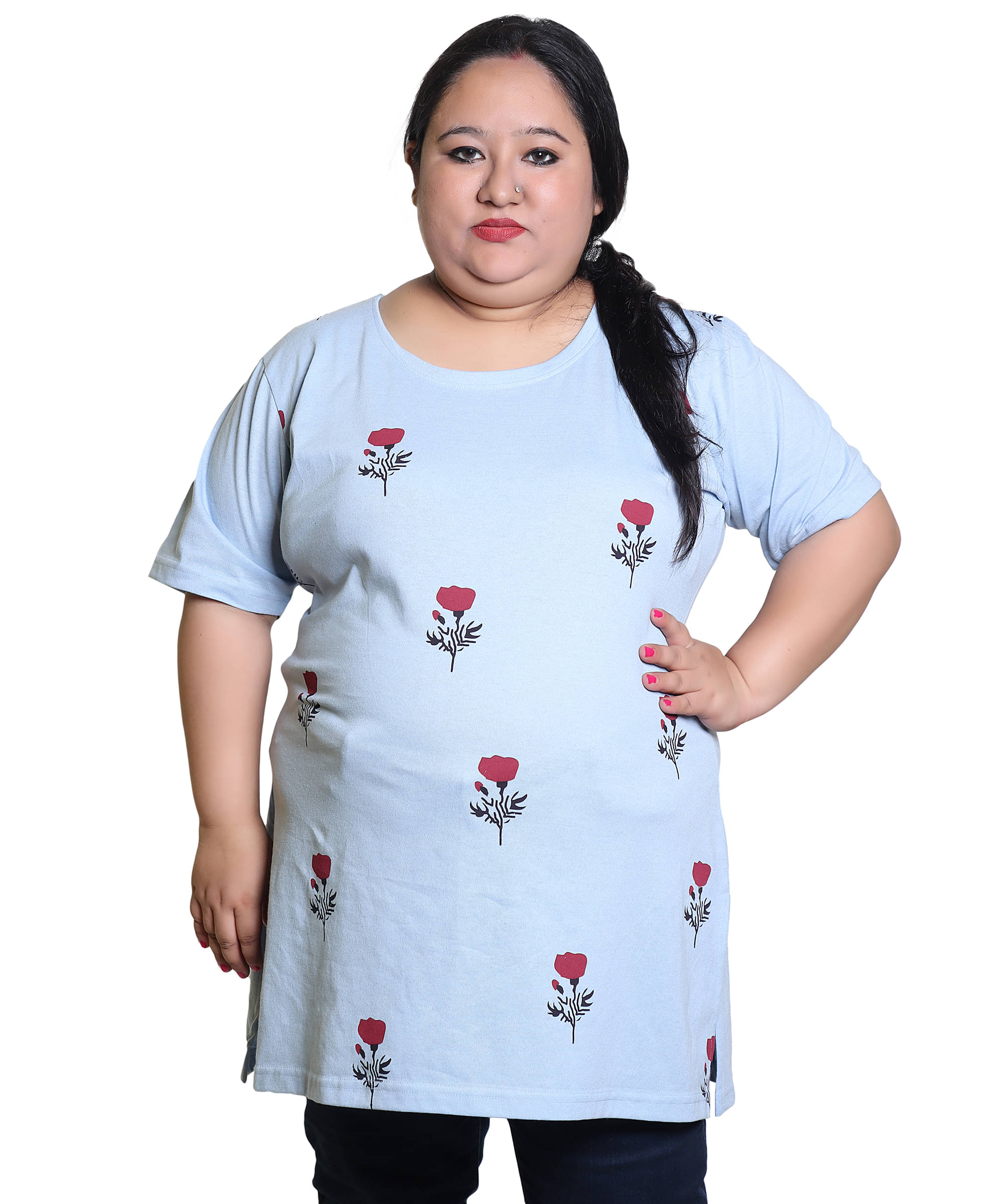 EVEGRAZE Women's Cotton Blend Regular Top ( Turquoise ) EVEGRAZE Women's Cotton Blend Regular Top ( Turquoise )
