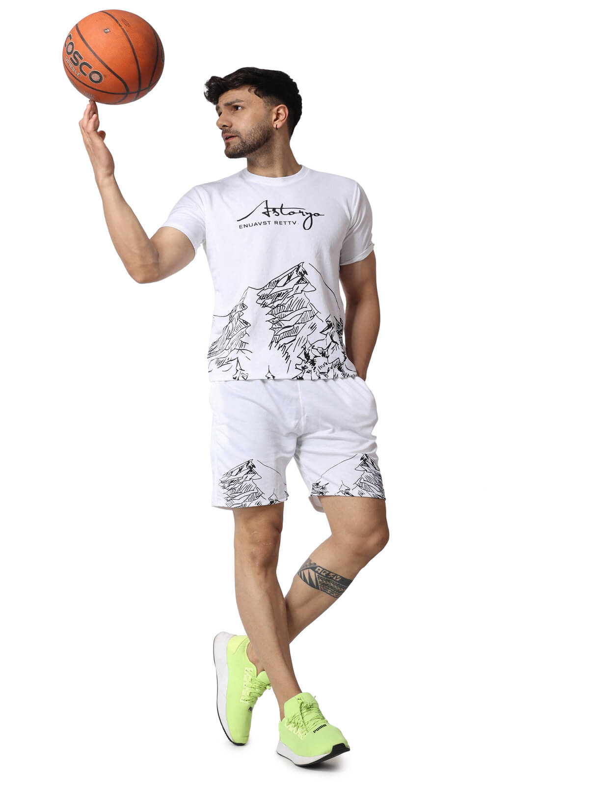 FLIRTY SOUL Men's T-shirt With Shorts Co-Ords Set ( Pack of 1 , White ) FLIRTY SOUL Men's T-shirt With Shorts Co-Ords Set ( Pack of 1 , White )