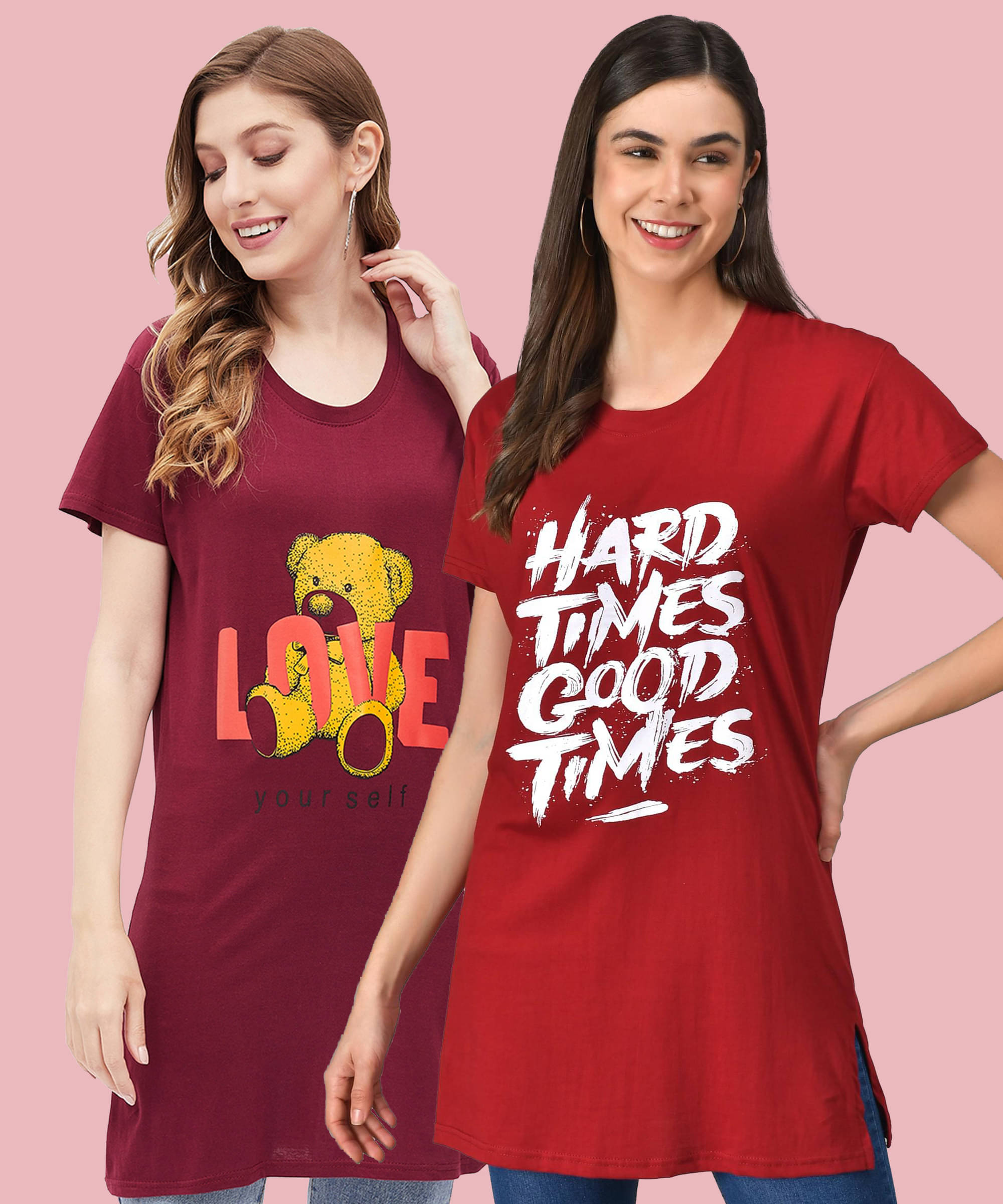 GRAND MALBORK Women Cotton Printed Regular Fit Round Neck T-Shirt ( Multicolor ) GRAND MALBORK Women Cotton Printed Regular Fit Round Neck T-Shirt ( Multicolor )