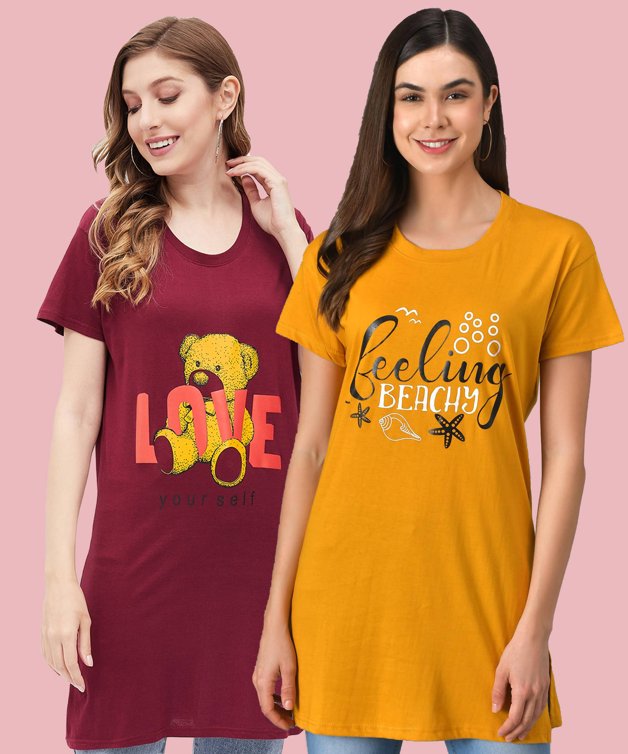GRAND MALBORK Women Cotton Printed Regular Fit Round Neck T-Shirt ( Multicolor )     			GRAND MALBORK Women Cotton Printed Regular Fit Round Neck T-Shirt ( Multicolor )