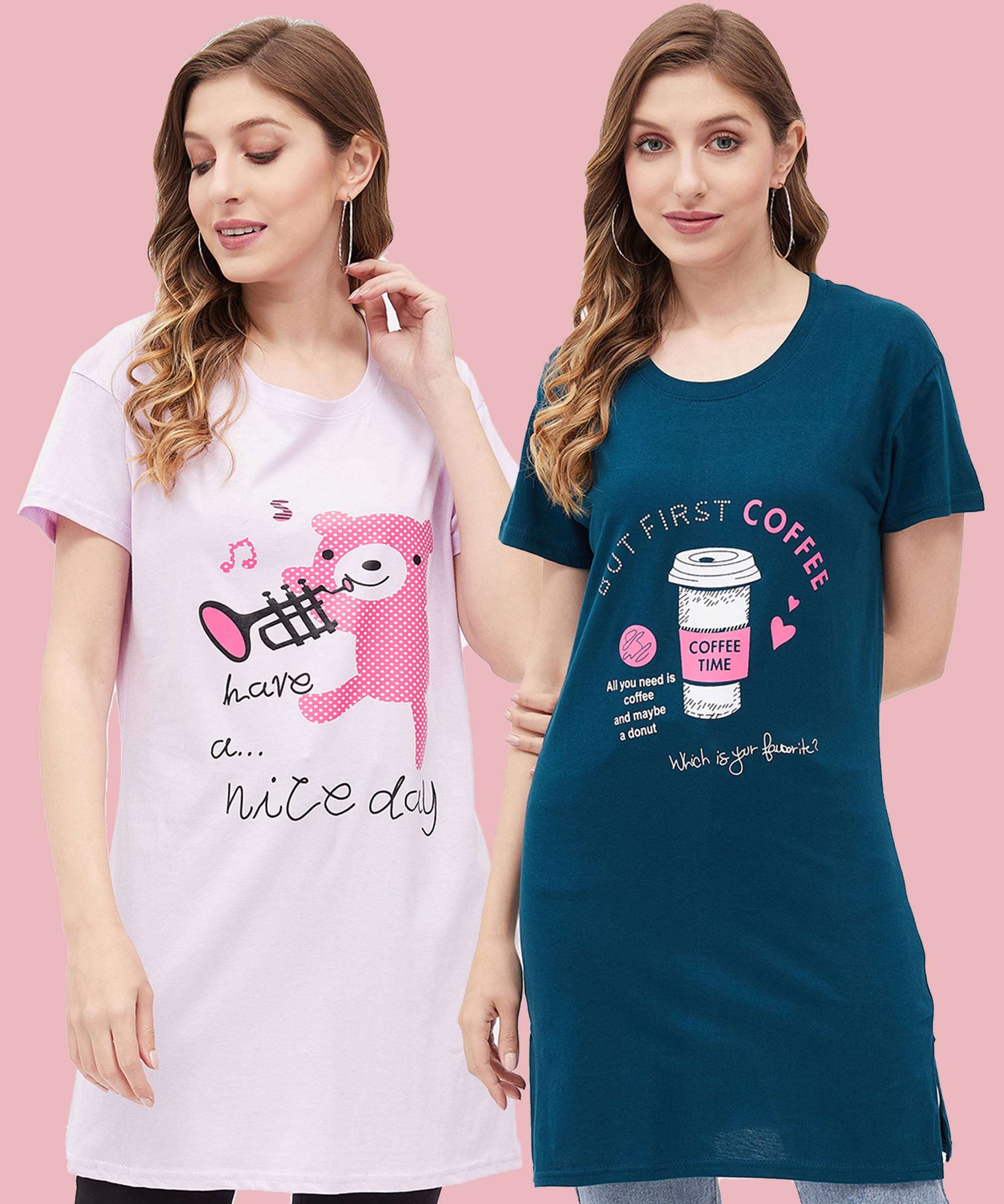     			GRAND MALBORK Women Cotton Printed Regular Fit Round Neck T-Shirt ( Multicolor )