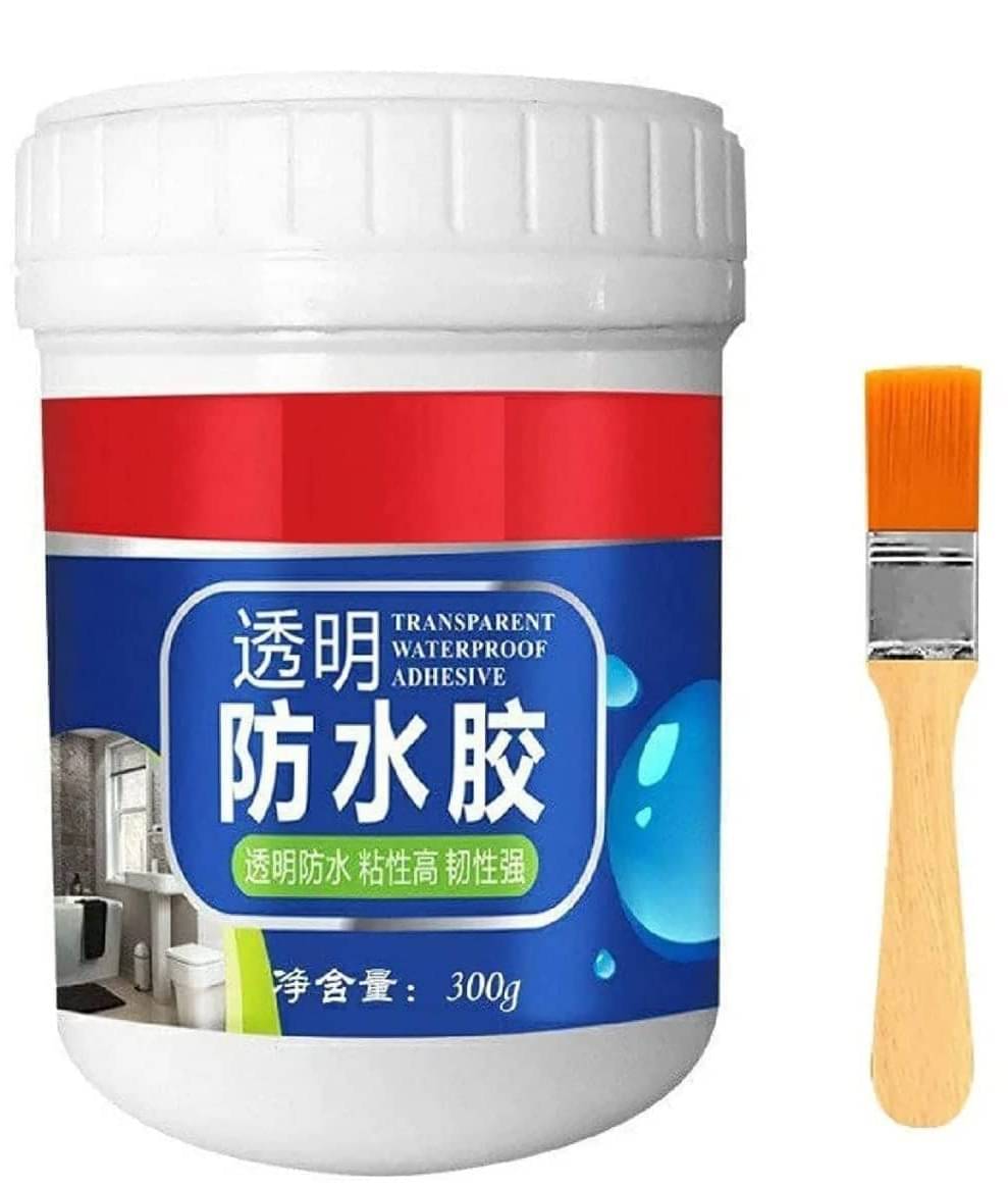     			HAYAGRIVA EXPORT Transparent Waterproof Adhesive with Brush – 300g Strong Sealant for Bathroom, Kitchen, and General Repairs