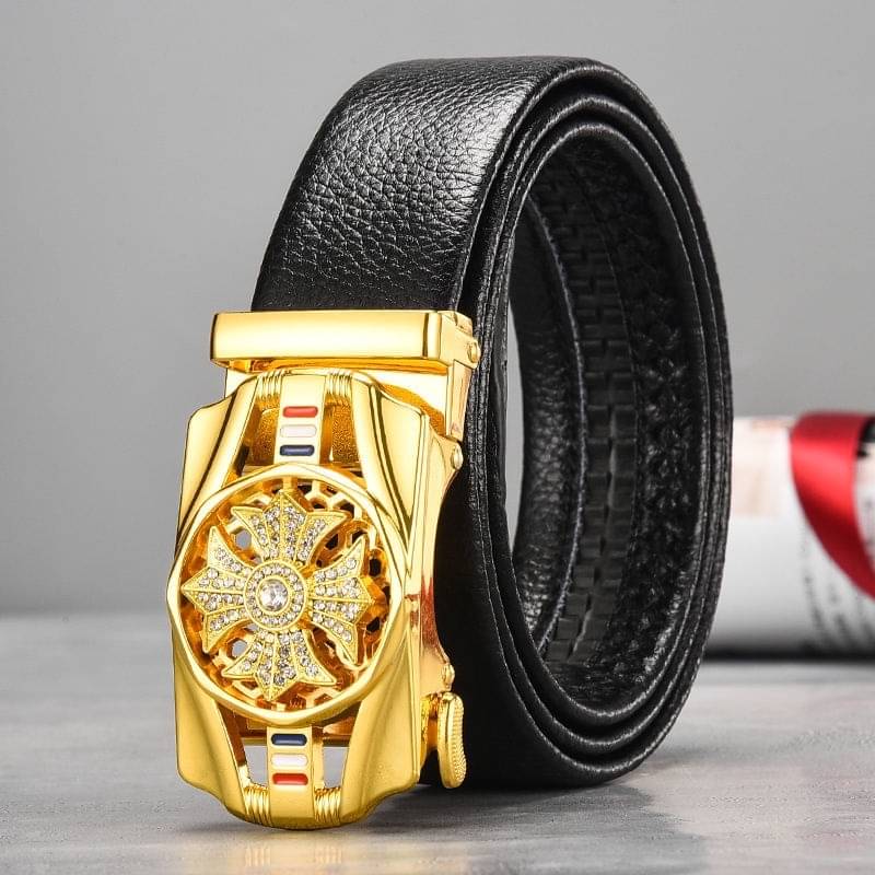     			JDL - Gold PU Men's Casual Belt ( Pack of 1 )