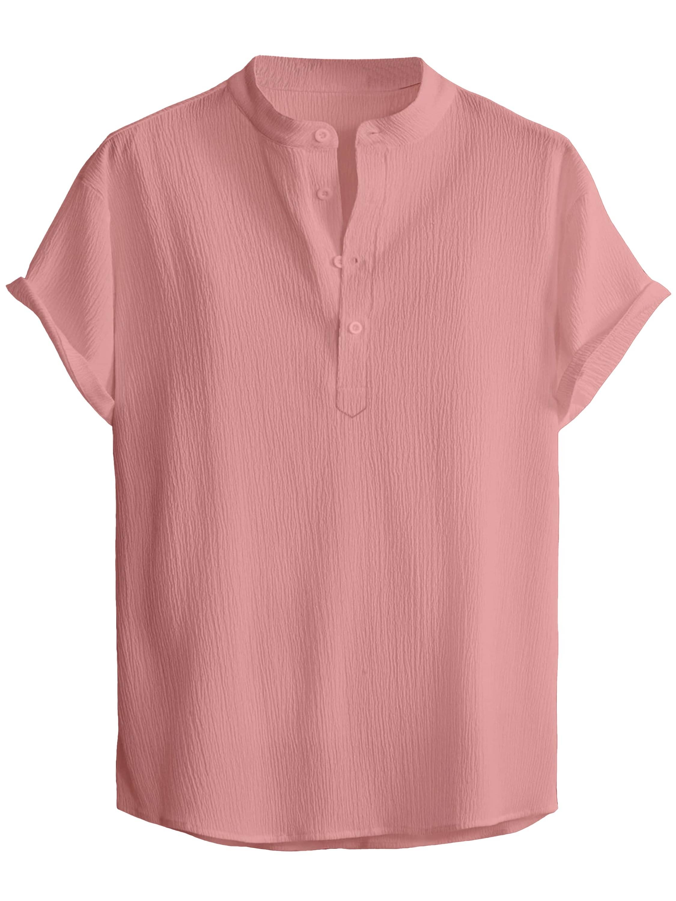 KAKIDO Polyester Regular Fit Self Design Half Sleeves Men's Casual Shirt - Peach ( Pack of 1 ) KAKIDO Polyester Regular Fit Self Design Half Sleeves Men's Casual Shirt - Peach ( Pack of 1 )