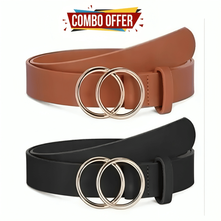     			Kastner PU Girls Skinny Belt ( Pack of 2 )