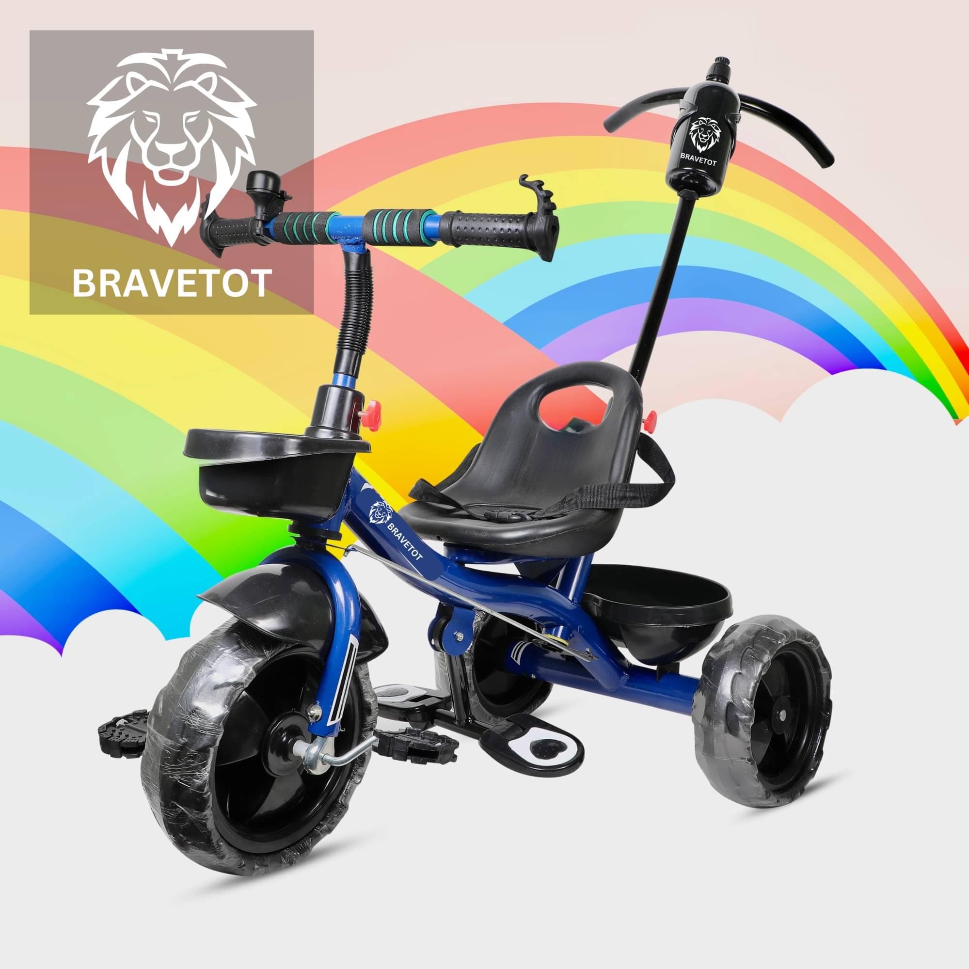     			Kids Tricycle with Parental Handle – Blue Edition