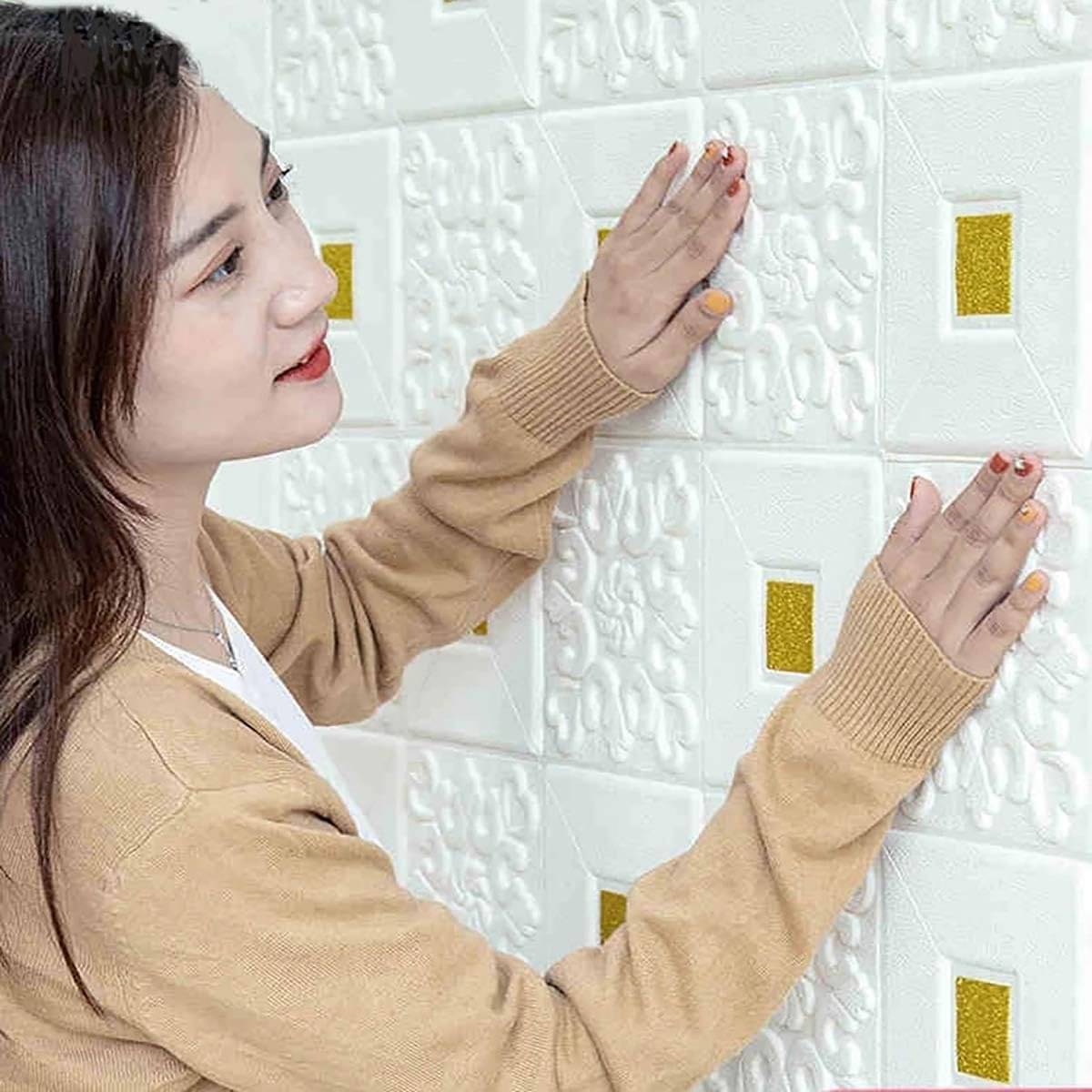 LOOTWAGON 3D Brick Foam Sheet Wallpaper for Wall Stickers PVC Wall Panel for Home Hotel Living Room Bedroom Kitchen Office (Size 70 x 77cm) LOOTWAGON 3D Brick Foam Sheet Wallpaper for Wall Stickers PVC Wall Panel for Home Hotel Living Room Bedroom Kitchen Office (Size 70 x 77cm)