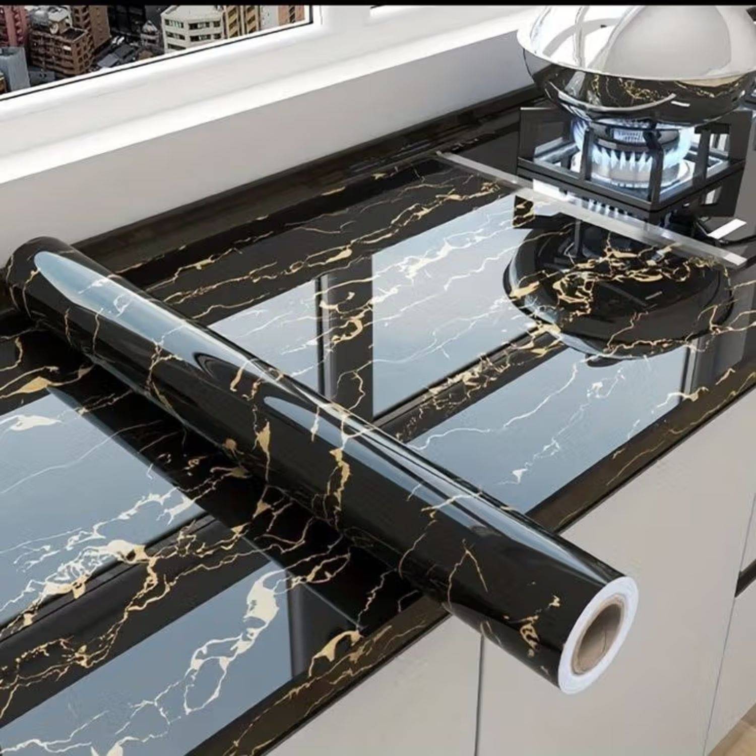     			LOOTWAGON his decorative marble self-adhesive PVC wallpaper is ideal to decorate or renovate kitchen counter tops, cupboard, shelf liner, furniture, dining table, centre table, home/office desk, side tables