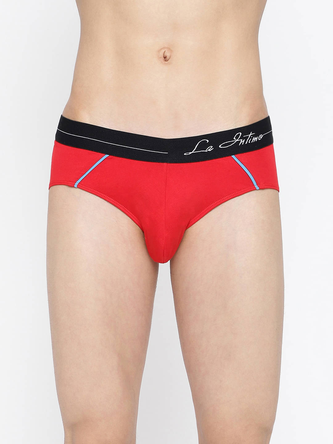 La Intimo Pack of 1 Lycra Briefs For Men's ( Red )     			La Intimo Pack of 1 Lycra Briefs For Men's ( Red )