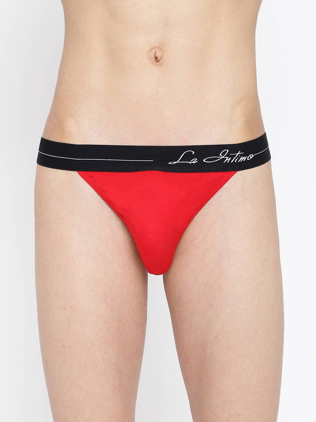     			La Intimo Pack of 1 Lycra Thongs For Men's ( Red )