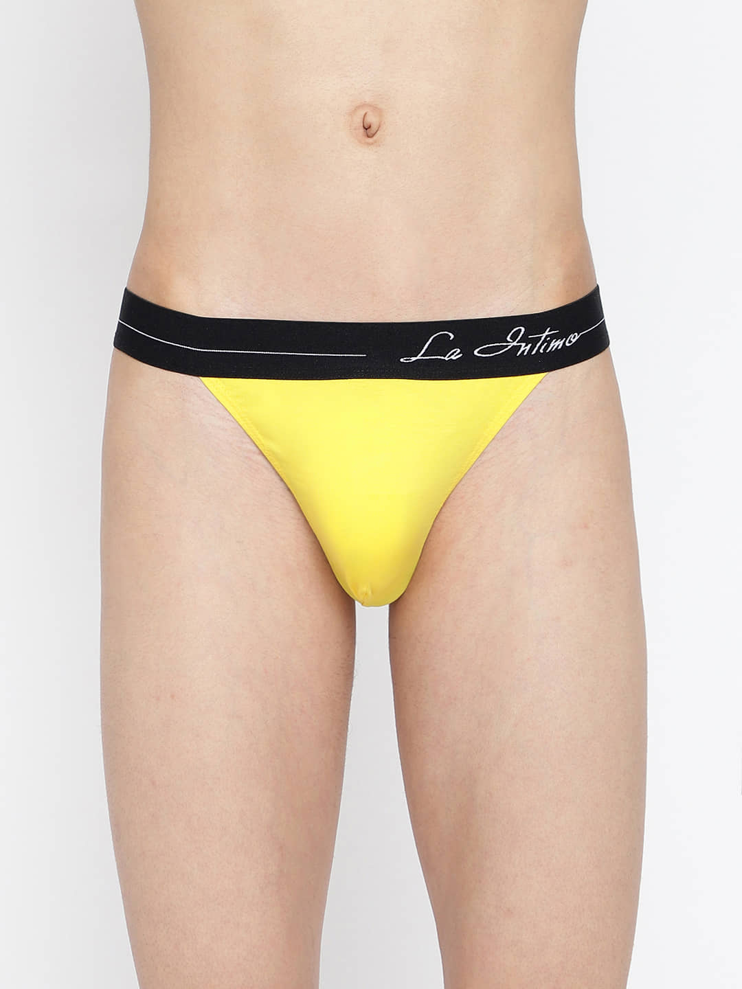 La Intimo Pack of 1 Lycra Thongs For Men's ( Black )