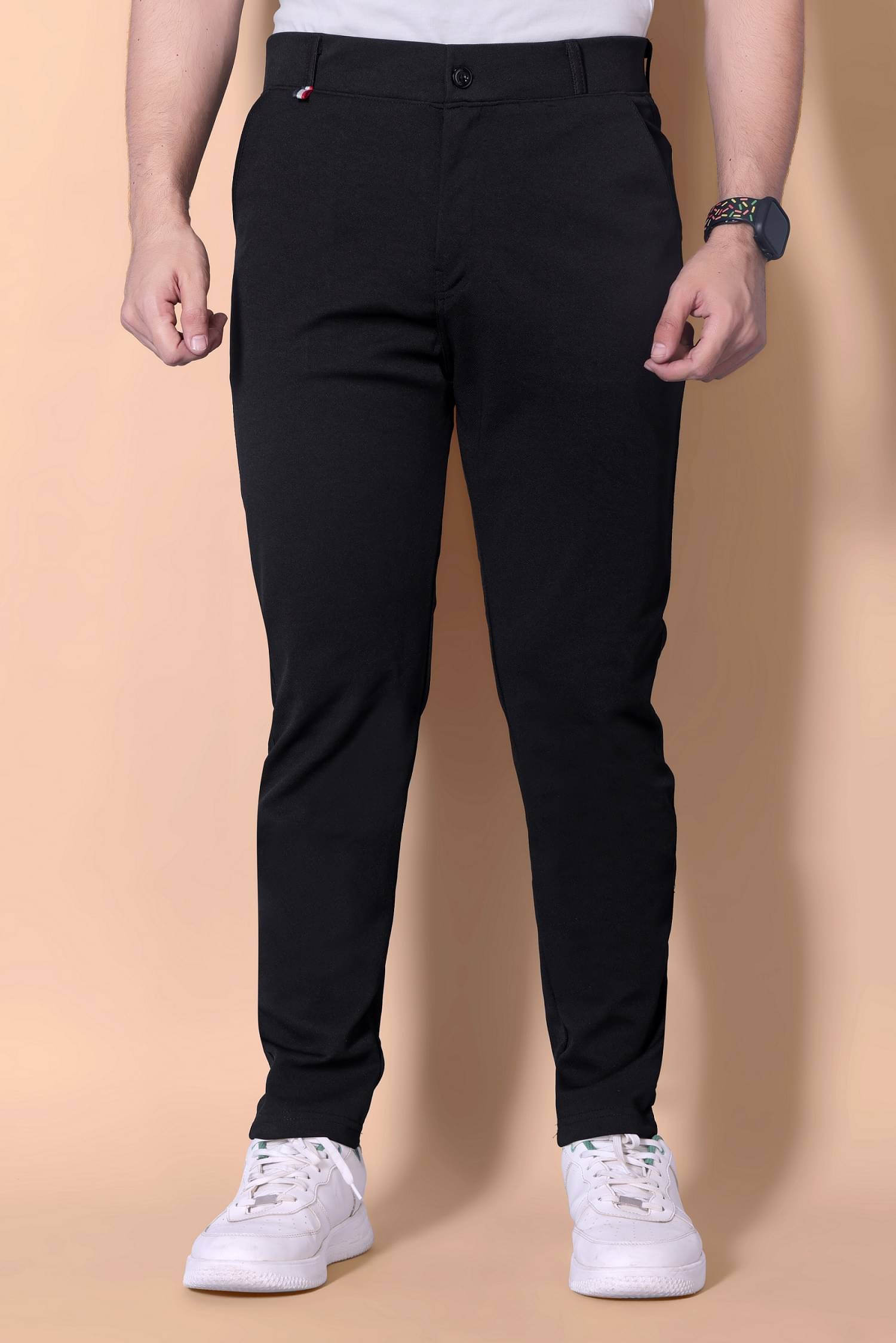     			MATHAE Regular Flat Men's Trouser - Black ( Pack of 1 )