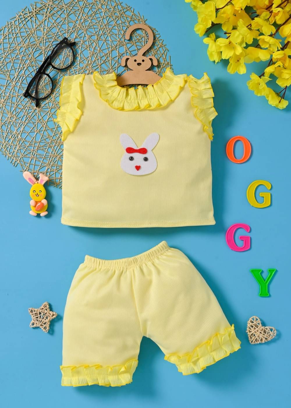     			MODESTYLE Pack of 1 Baby Girls Cotton Blend T-shirt & Shorts ( Yellow )