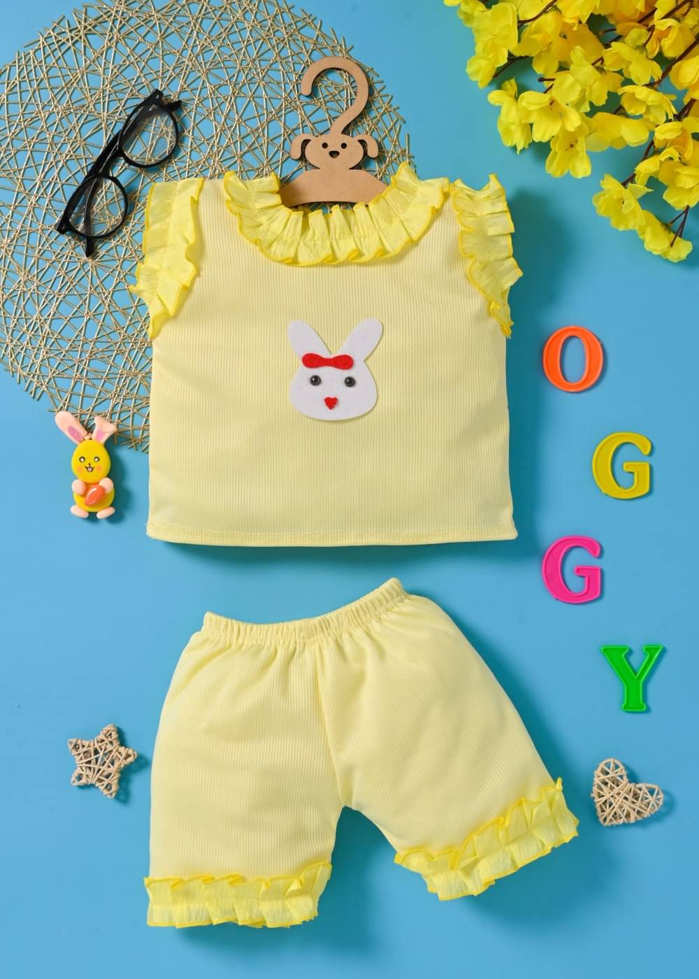     			MODESTYLE Pack of 1 Baby Girls Cotton Blend T-shirt & Shorts ( Yellow )