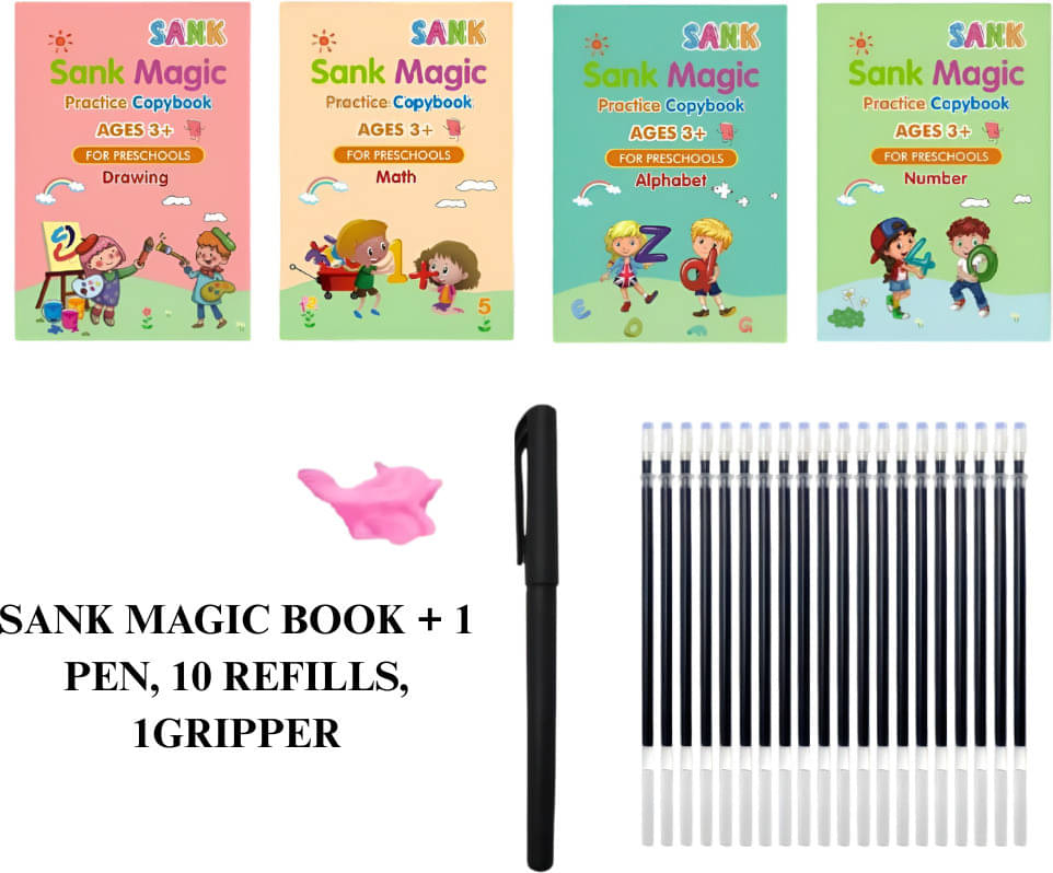 Magic Practice Sank Book for Kids | Reusable Handwriting Book with Pen & Refills Magic Practice Sank Book for Kids | Reusable Handwriting Book with Pen & Refills