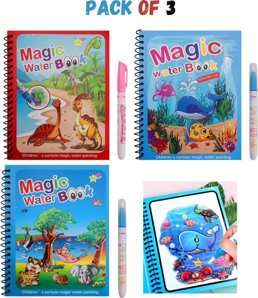 Magic Water Book - Magic Book for Kids,Colouring Books Doodle (Pack of 3)     			Magic Water Book - Magic Book for Kids,Colouring Books Doodle (Pack of 3)