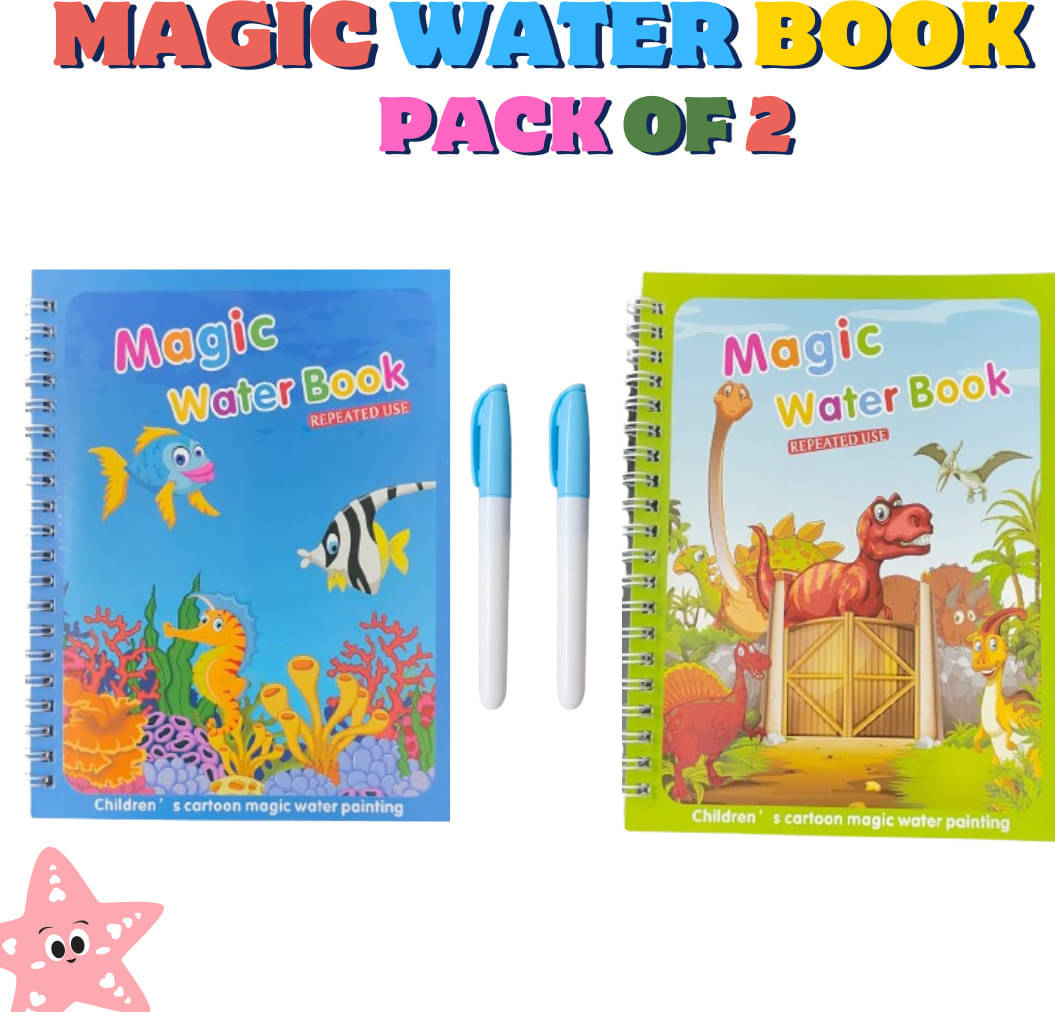 Magical Water Pen Colorful Reusable Quick Dry Book Set of 2,Water Coloring Book Magical Water Pen Colorful Reusable Quick Dry Book Set of 2,Water Coloring Book