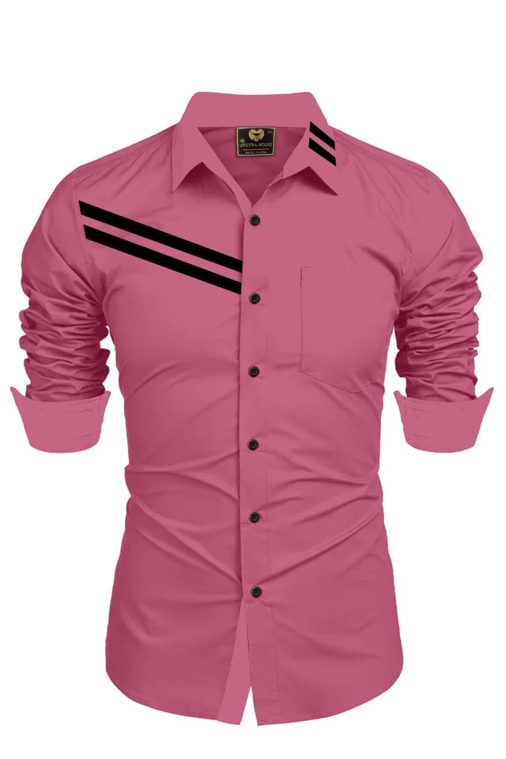 PANKTI FASHION Cotton Blend Regular Fit Solids Full Sleeves Men's Casual Shirt - Pink ( Pack of 1 )     			PANKTI FASHION Cotton Blend Regular Fit Solids Full Sleeves Men's Casual Shirt - Pink ( Pack of 1 )