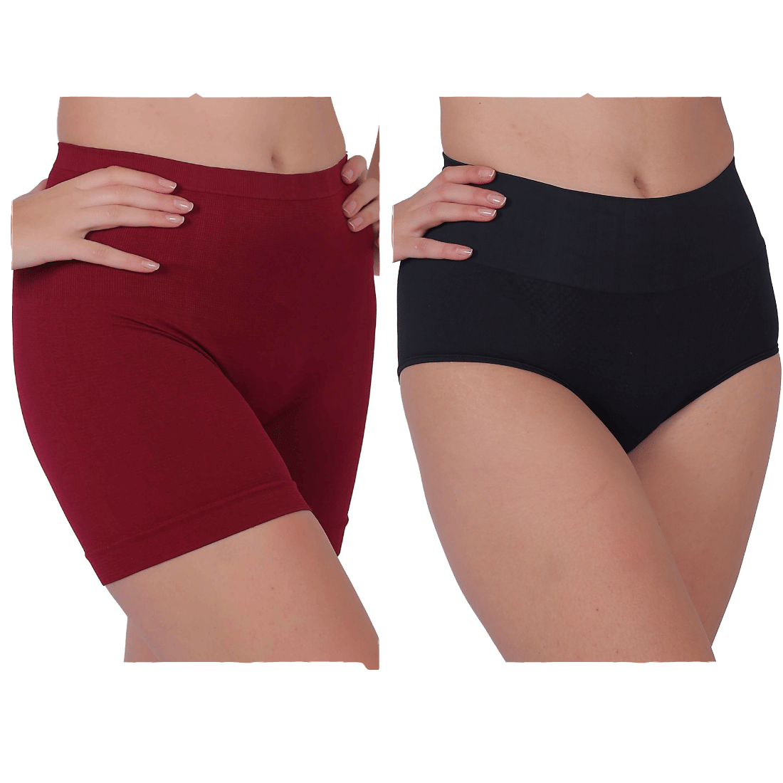 Pia Trends Pack of 2 Nylon Women's Shaping Bottoms ( Maroon,Black ) Pia Trends Pack of 2 Nylon Women's Shaping Bottoms ( Maroon,Black )