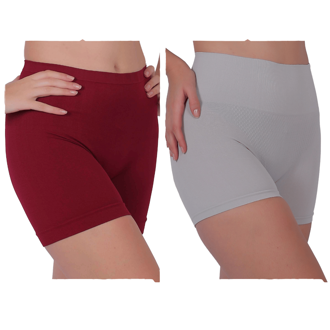 Pia Trends Pack of 2 Nylon Women's Shaping Bottoms ( Maroon,Light Grey ) - Shapewear | Buy online on ZillyBuy