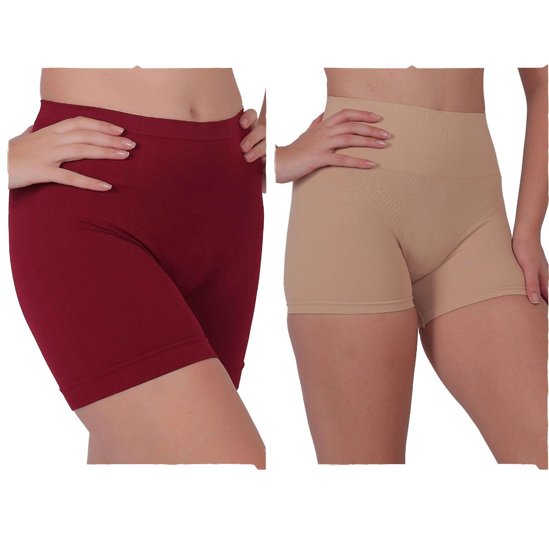 Pia Trends Pack of 2 Nylon Women's Shaping Bottoms ( Maroon,Beige )     			Pia Trends Pack of 2 Nylon Women's Shaping Bottoms ( Maroon,Beige )