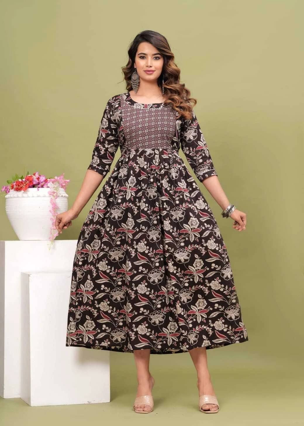     			Rangoli Fashion Women Cotton Printed Anarkali Kurti ( Green )