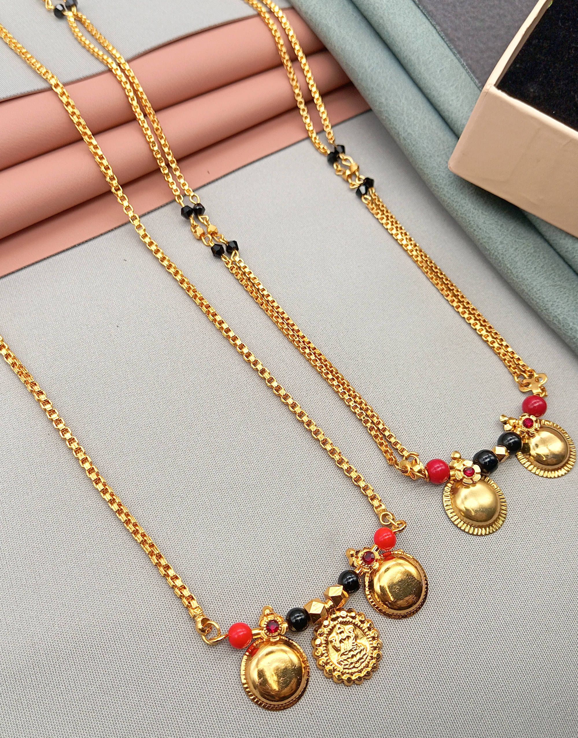 SHANKH-KRIVA Golden Mangalsutra ( Pack of 1 ) SHANKH-KRIVA Golden Mangalsutra ( Pack of 1 )