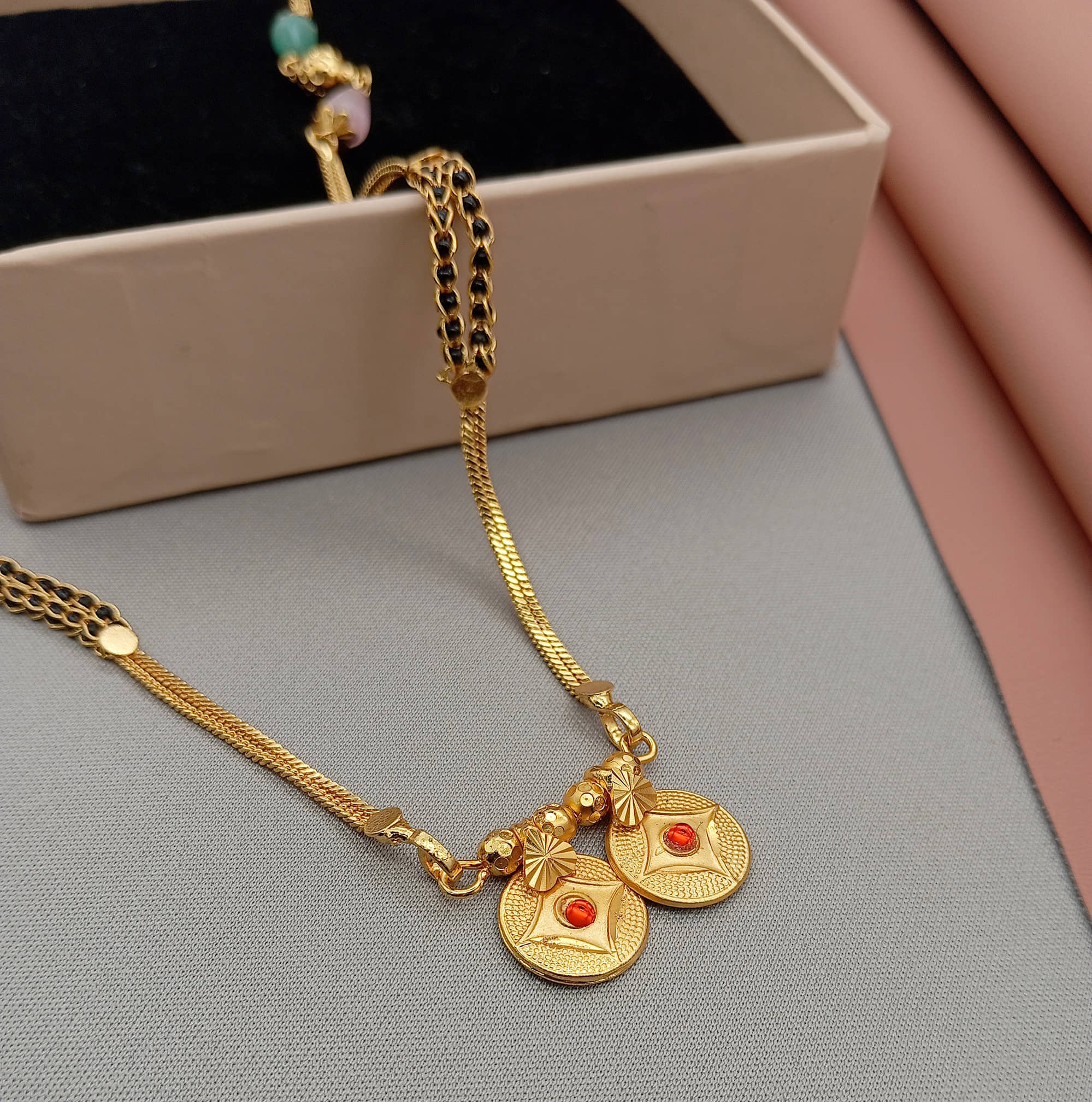 SHANKHRAJ MA LL Golden Mangalsutra ( Pack of 1 )