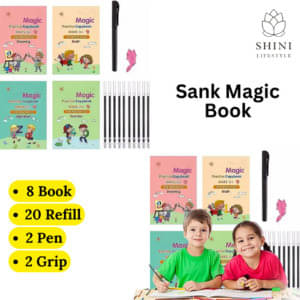 Sank Magic Book, (8 BOOK + 20 REFILL+ 2 pen +2 grip) Number Tracing, Magic Practice Copybook for kids, Reusable Book Sank Magic Book, (8 BOOK + 20 REFILL+ 2 pen +2 grip) Number Tracing, Magic Practice Copybook for kids, Reusable Book