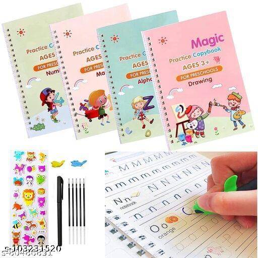 Sank Magic Practice Copybook | Erasable Book | | Magic Calligraphy Copybook Set | Writing Book | Reusable Book | Magic Ink | Kids Book (4 Book + 1 Pen + 10 Refill + 1 Grip) Sank Magic Practice Copybook | Erasable Book | | Magic Calligraphy Copybook Set | Writing Book | Reusable Book | Magic Ink | Kids Book (4 Book + 1 Pen + 10 Refill + 1 Grip)