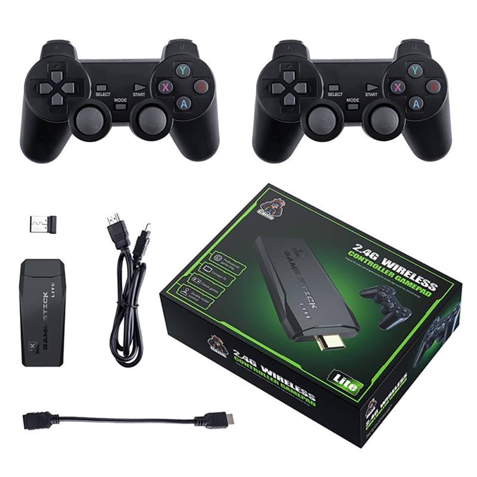     			Smart Wireless Video gaming console with Game Stick 1080p Plug & Play TV Retro Video Game 2 player Set with 9Emulator for Kids & Old School Station