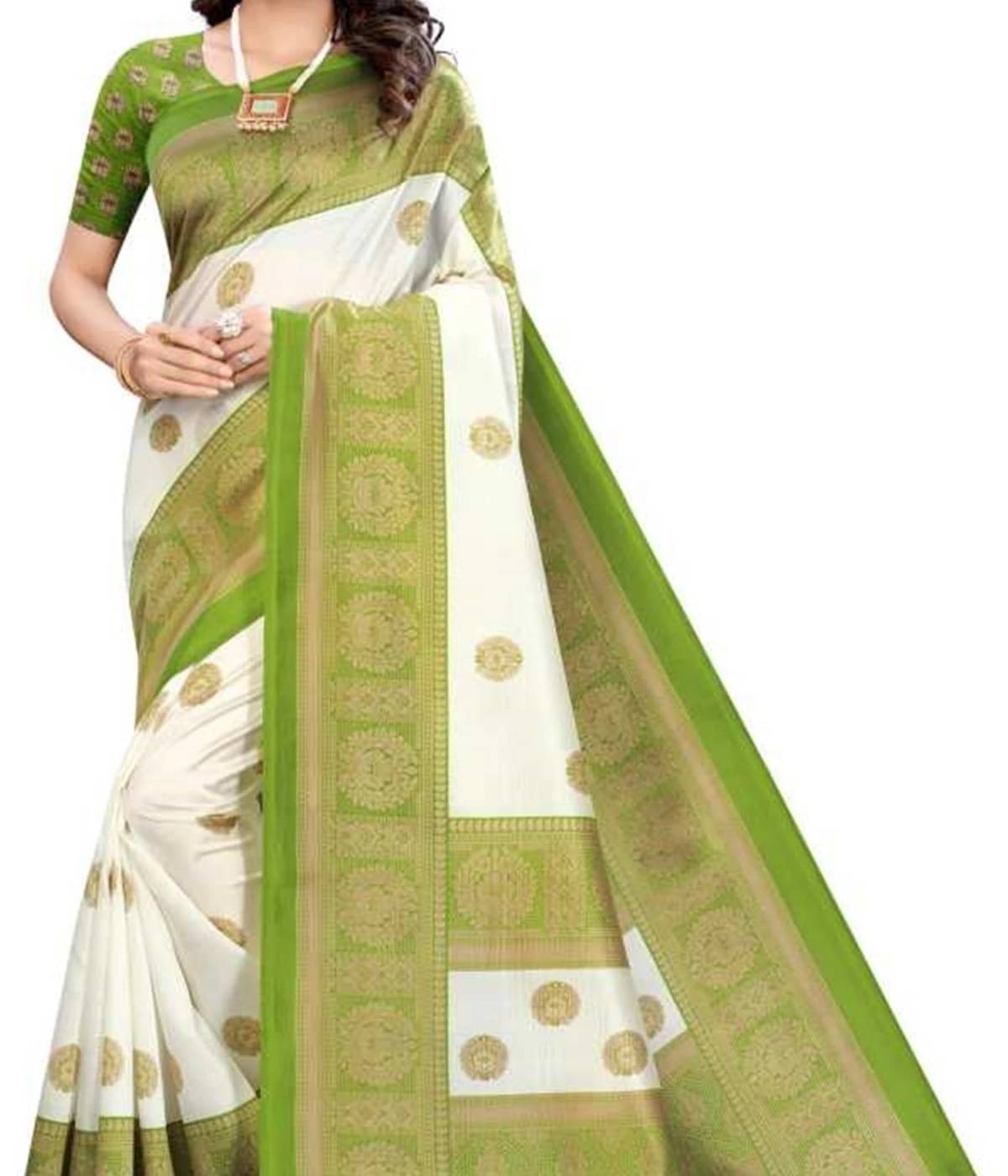     			Suali Art Silk Printed Saree With Unstitched Blouse Piece ( Red )