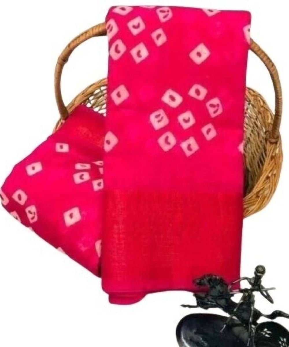     			Suali Cotton Self Design Saree With Unstitched Blouse Piece ( Pink )
