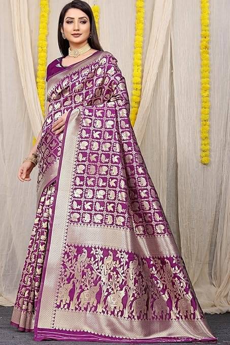 Suntex Silk Woven Saree With Unstitched Blouse Piece ( Wine ) Suntex Silk Woven Saree With Unstitched Blouse Piece ( Wine )