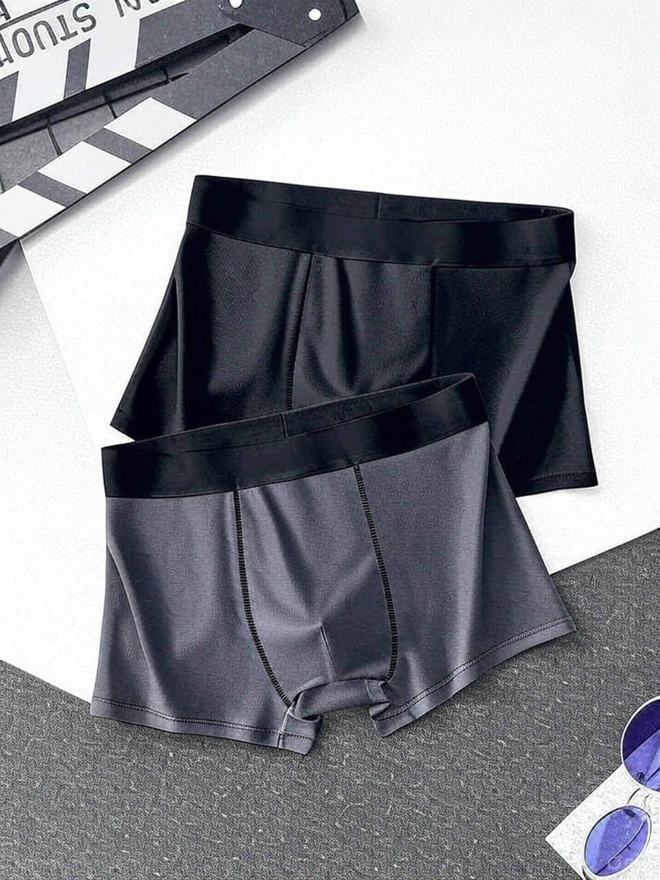 TEHSVA Pack of 2 Nylon Trunks For Men's ( Black ) TEHSVA Pack of 2 Nylon Trunks For Men's ( Black )