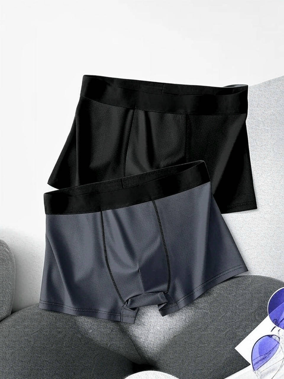     			TEHSVA Pack of 2 Nylon Trunks For Men's ( Black )