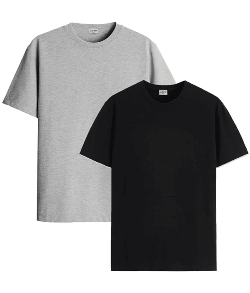 TREND SKY Polyester Regular Fit Solid Half Sleeves Men's Round T-Shirt - Grey ( Pack of 2 ) TREND SKY Polyester Regular Fit Solid Half Sleeves Men's Round T-Shirt - Grey ( Pack of 2 )